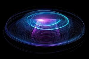 A purple and blue vortex on a black background photo