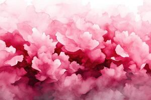 A painting of pink flowers on a white background photo
