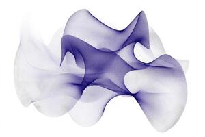 A blue and white abstract shape with a wave pattern photo