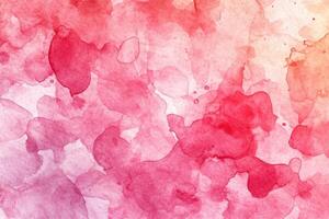 Watercolor abstract background with pink and red splashes photo