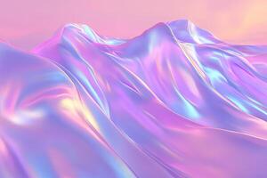 3d rendering of a mountain range with a pink and purple background photo