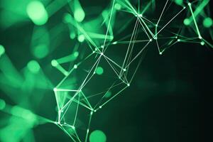 Green background with lines and dots photo