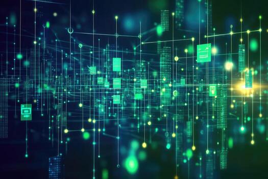 A digital background with many lines and dots photo