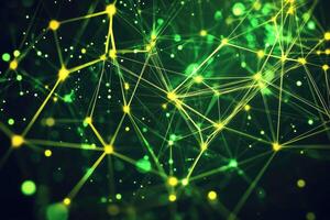 Green and yellow lines on a black background photo