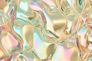 Abstract shiny gold and pink liquid background photo