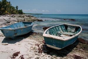 Two boats on the beach photo