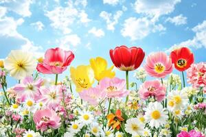 Many different types of flowers are shown in this image photo