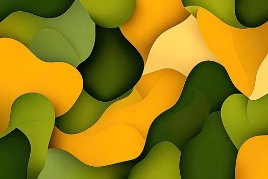 Abstract background with green and yellow shapes photo