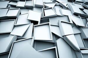 A large pile of white boxes stacked together photo