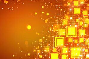 An abstract orange background with squares and lights photo