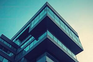 Modern building with glass windows photo