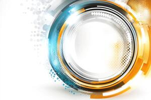 Abstract technology background with circles and dots photo
