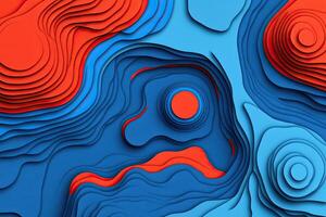 A blue and red abstract background with a wave pattern photo