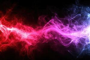 Two red and blue smoke on a black background photo
