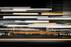 Abstract image of a city street at night with lights photo