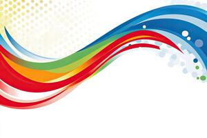A colorful wave background with a white background photo