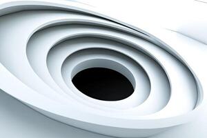 A white circular object with a black hole in the middle photo