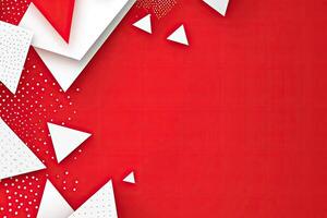 Red and white paper cutout background photo