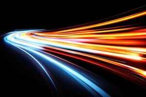 Light trails on a black background photo
