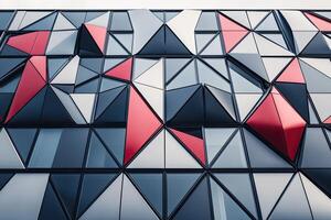 A building with red and black triangles on it photo