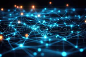 The image shows a network of connected dots photo
