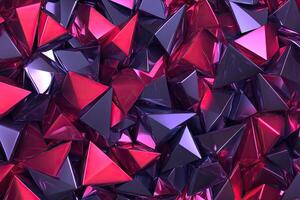 A bunch of red and purple triangles photo