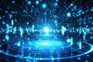 A futuristic background with a circle of light photo