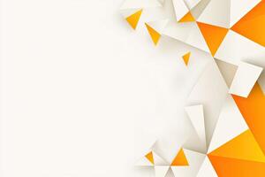 Orange and white paper background with triangles photo