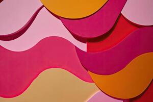 A colorful abstract wall with waves and shapes photo