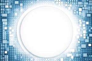A white oval frame on a blue background photo