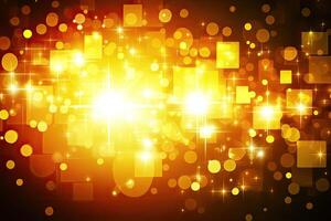 Golden lights on a black background photo