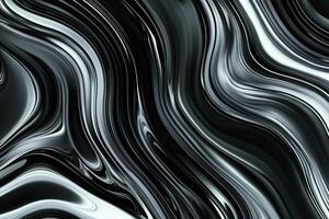 Black and white marble background with wavy lines photo