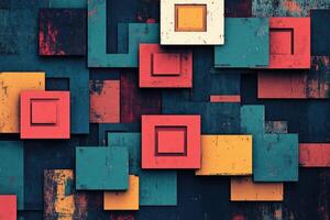 Colorful abstract background with squares and squares photo