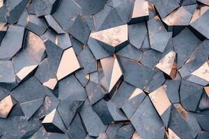 Abstract 3d rendering of a wall with many different shapes photo