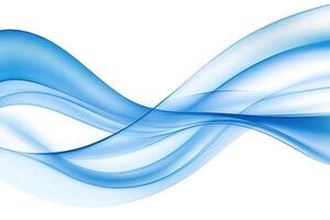 Blue abstract background with wavy lines photo