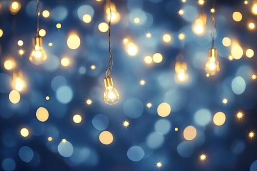 A string of light bulbs hanging from a wire photo