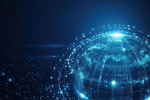 A globe with a network around it photo