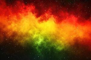 Rainbow colored smoke cloud in the sky photo