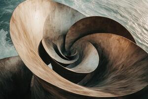 A large metal sculpture in the ocean photo