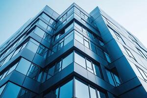Modern office building with glass windows photo