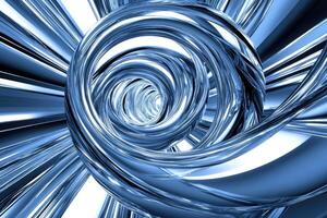 A blue and white abstract background with a spiral photo