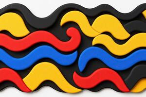 A colorful wave pattern made of plastic photo