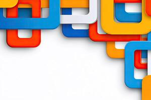 Colorful squares on white background photo