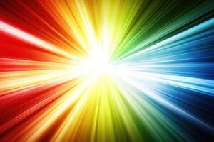 Colorful light beam background with a bright light photo