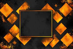 A square frame with flames on a black background photo