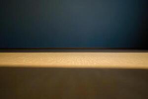 A dark room with a light shining on the floor photo
