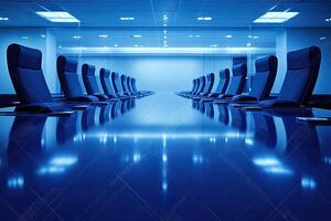 A long conference table photo
