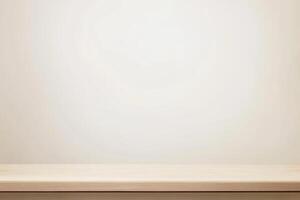Empty wooden table with white background photo