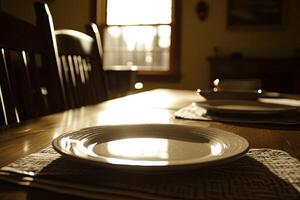 A table with a place setting photo