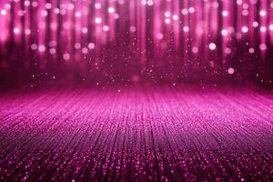Pink glitter background with lights photo